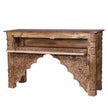 Reclaimed Wood Traditional Hand Carved Console Table 3