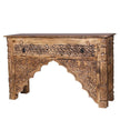 Reclaimed Wood Traditional Hand Carved Console Table 2