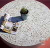 Scroll Vine Mother of Pearl Inlay Coffee Table White 2