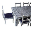 Floral Bone Inlay 8 Seater Dining Table Blue 2