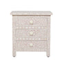 Bone Inlay Floral 3 Drawer Bedside Blush Pink 1