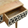Bone Inlay 2 Drawers Honeycomb Design Console Table in Black 4