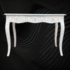 Curved Mother of Pearl Inlay Desk Floral Beige 1