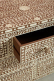 Bone Inlay Floral Chest of 7 Drawers Brown 3