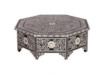Octagonal Bone Inlay Floral Coffee Table Black With Drawer 1