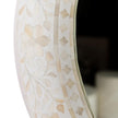 Floral Bone Inlay Round Mirror White 2
